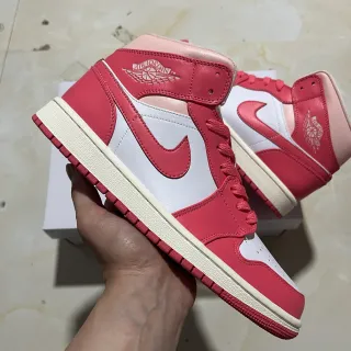 Air Jordan 1 Rosa y Blanco High Top Zapatos de Baloncesto