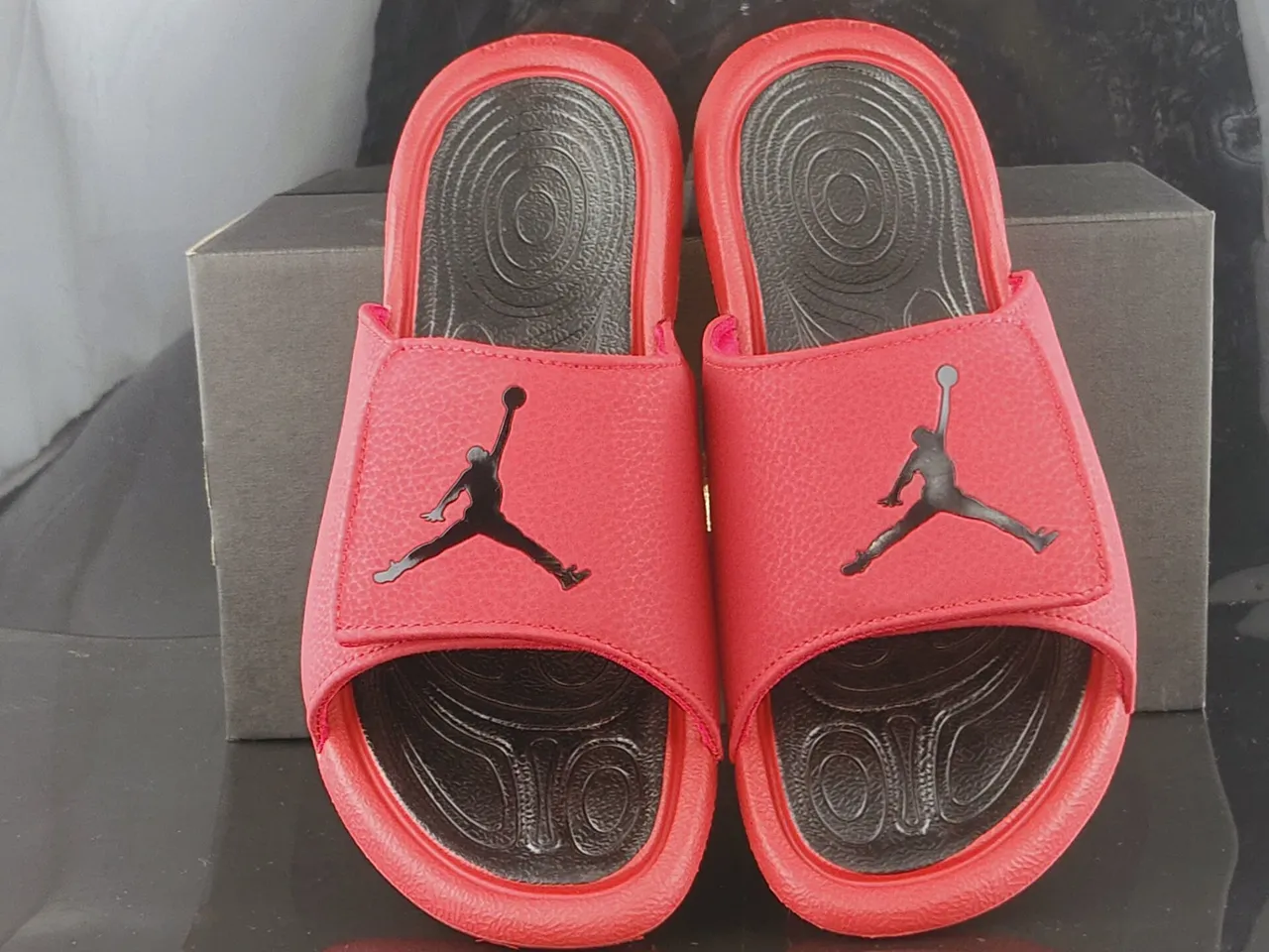Air Jordan 1 Slide Red Black Slippers 5