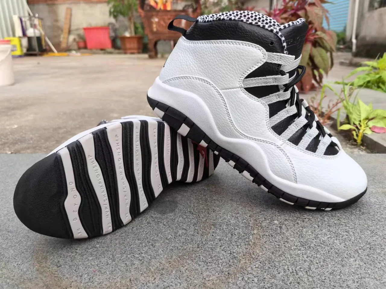 Air Jordan 10 সাদা কালো ধূসর চেকার্ড কলার বাস্কেটবল জুতো 2
