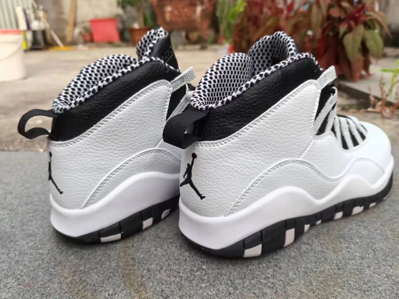Air Jordan 10 সাদা কালো ধূসর চেকার্ড কলার বাস্কেটবল জুতো 3