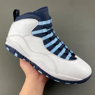 Air Jordan 10 tênis de basquete branco azul-marinho azul-claro
