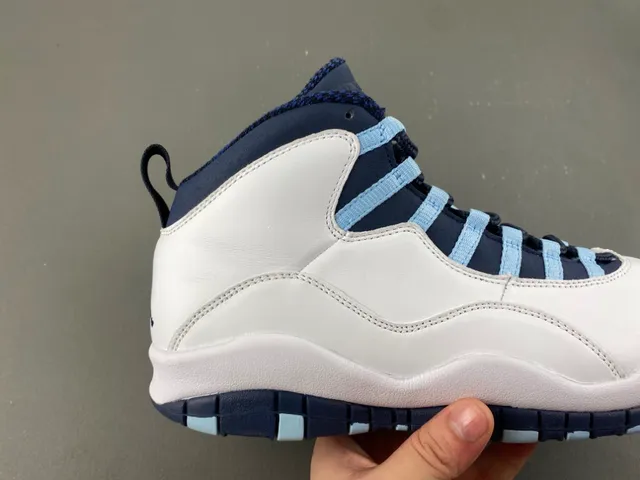 Air Jordan 10 白色海军蓝浅蓝色篮球鞋 3