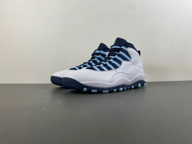 Air Jordan 10 白色海军蓝浅蓝色篮球鞋 10