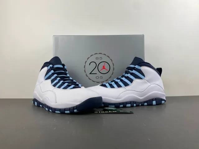 Air Jordan 10 白色海军蓝浅蓝色篮球鞋 13