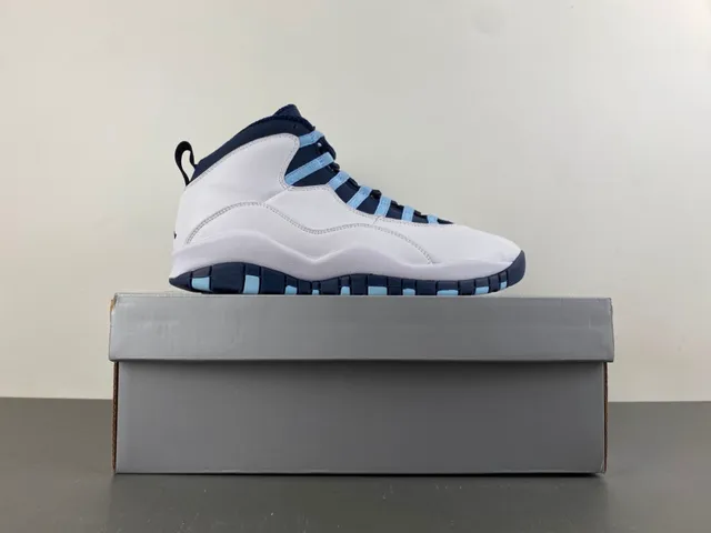 Air Jordan 10 白色海军蓝浅蓝色篮球鞋 15