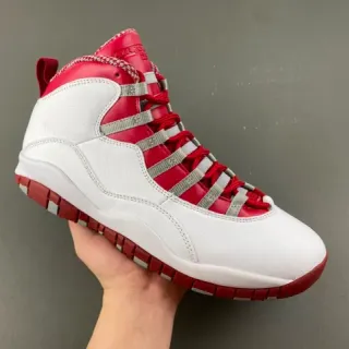 Air Jordan 10 tênis de basquete branco vermelho cinza