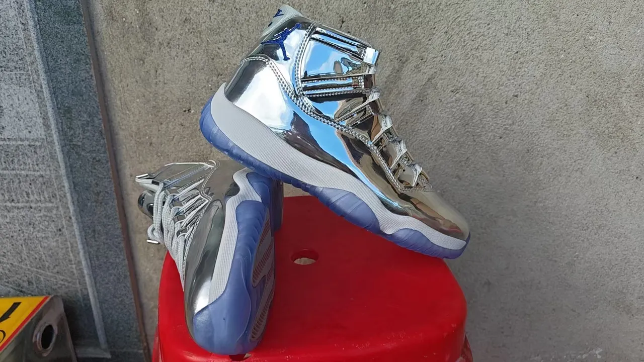 Air Jordan 11 Reflective Chrome High-Top Basketball Shoes 4