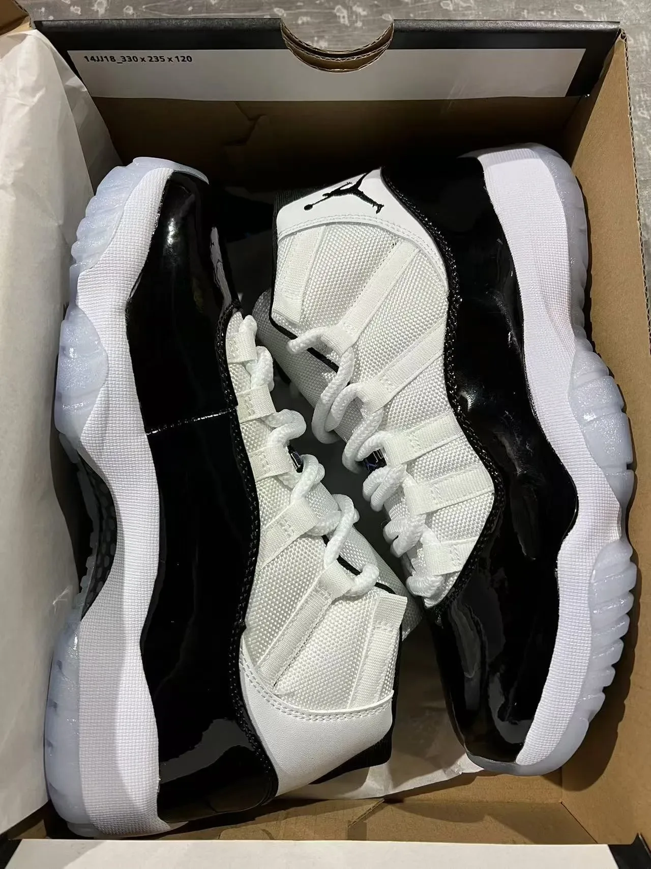 Air Jordan 11 White Black Patent Leather Basketball Shoes 9