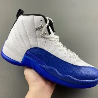 Air Jordan 12 Tênis de Basquete Branco e Azul Royal