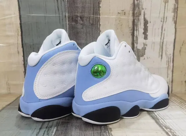 Air Jordan 13 Branco Azul Claro Amarelo Tênis de Basquete 2