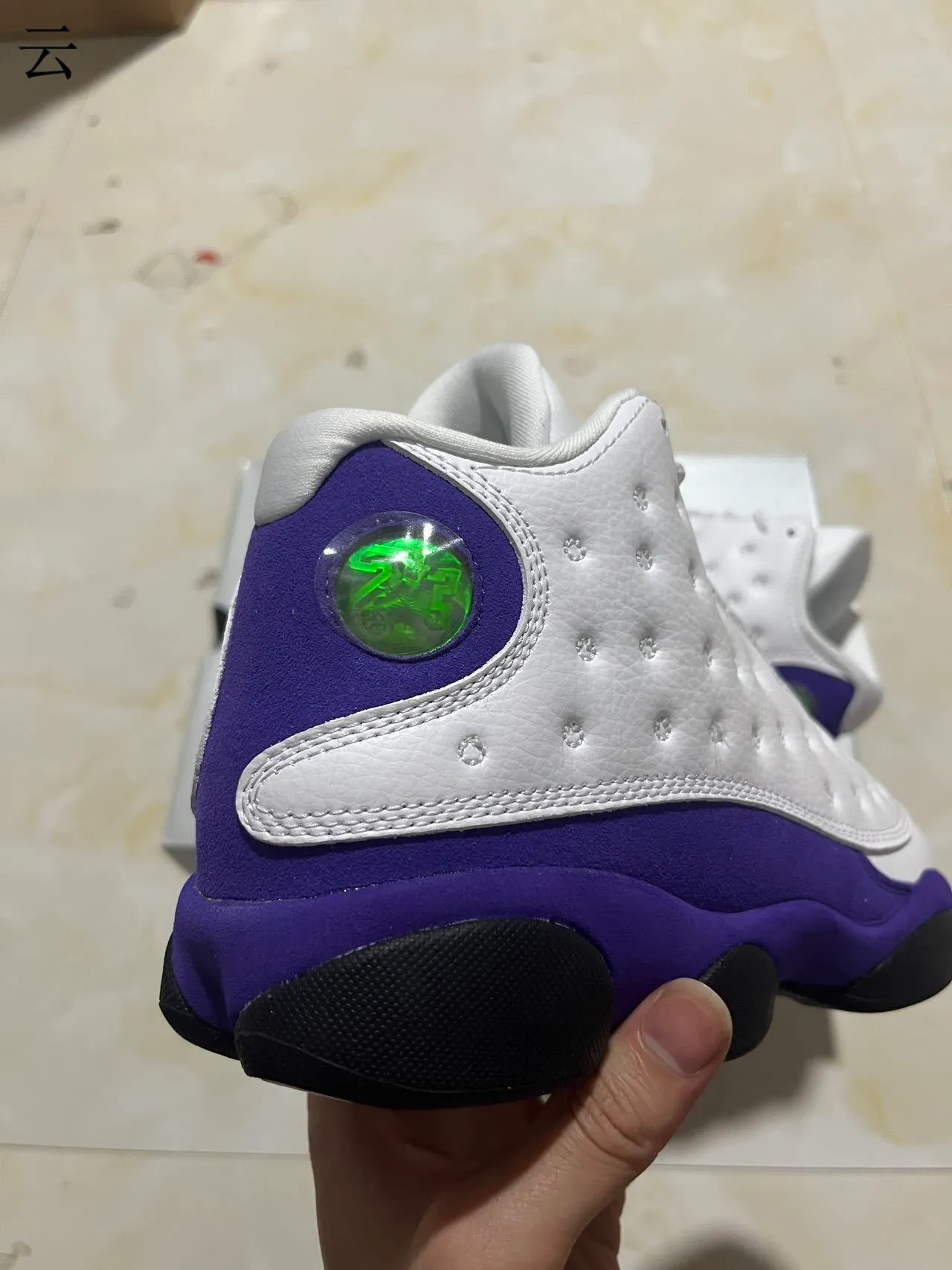 Air Jordan 13 সাদা বেগুনি কালো বাস্কেটবল জুতো 6