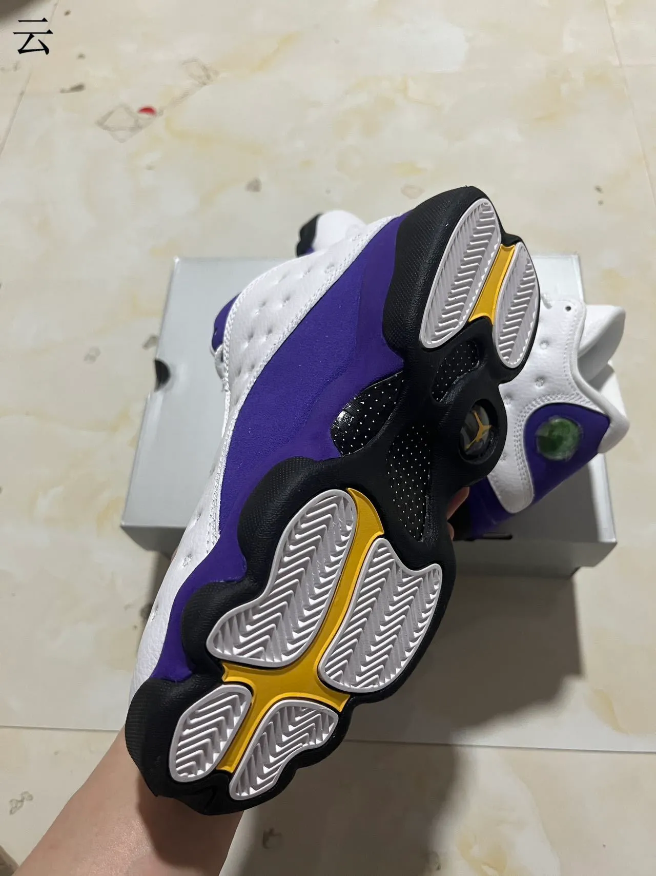 Air Jordan 13 সাদা বেগুনি কালো বাস্কেটবল জুতো 8