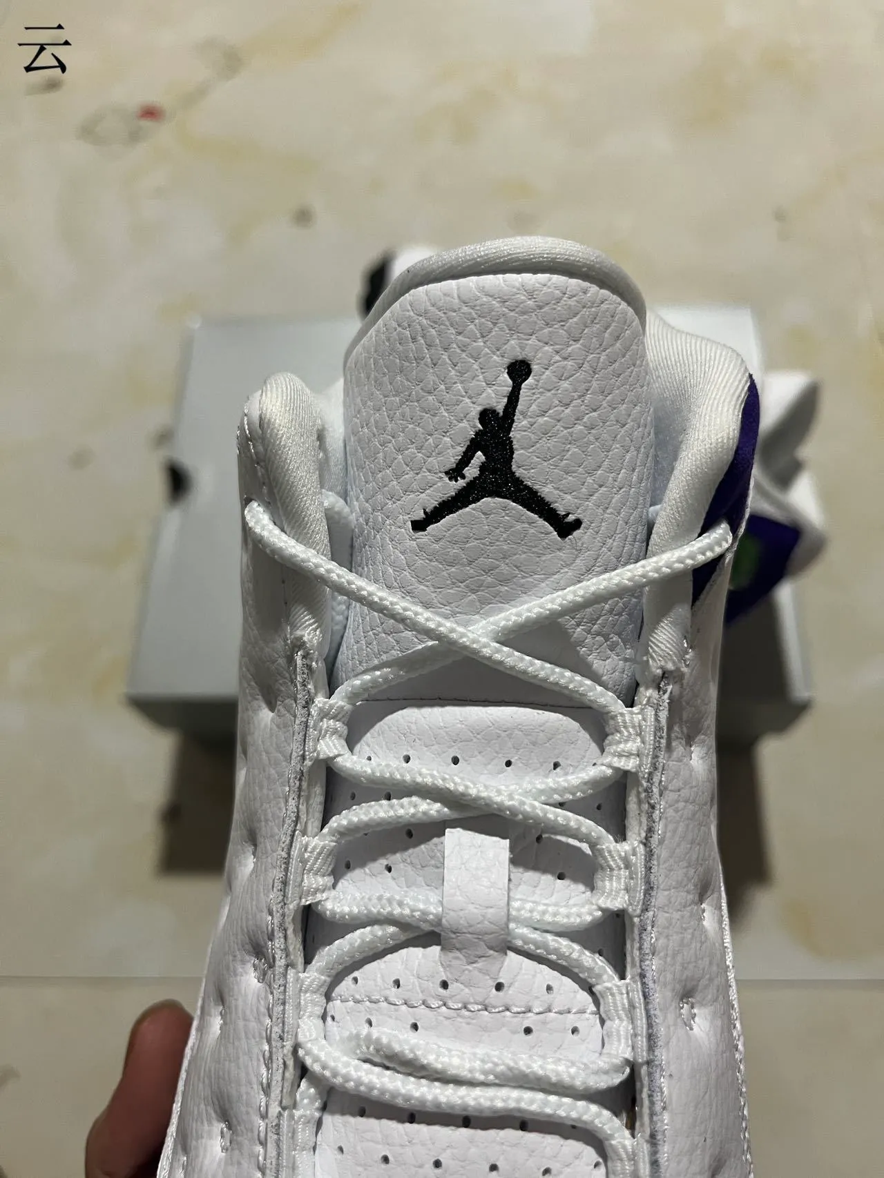 Air Jordan 13 সাদা বেগুনি কালো বাস্কেটবল জুতো 10