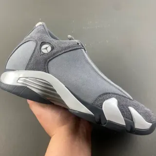 Tênis de basquete Air Jordan 14 cinza prateado sem cadarço