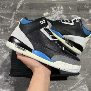 Air Jordan 3 काले नीले एलिफेंट बास्केटबॉल जूते