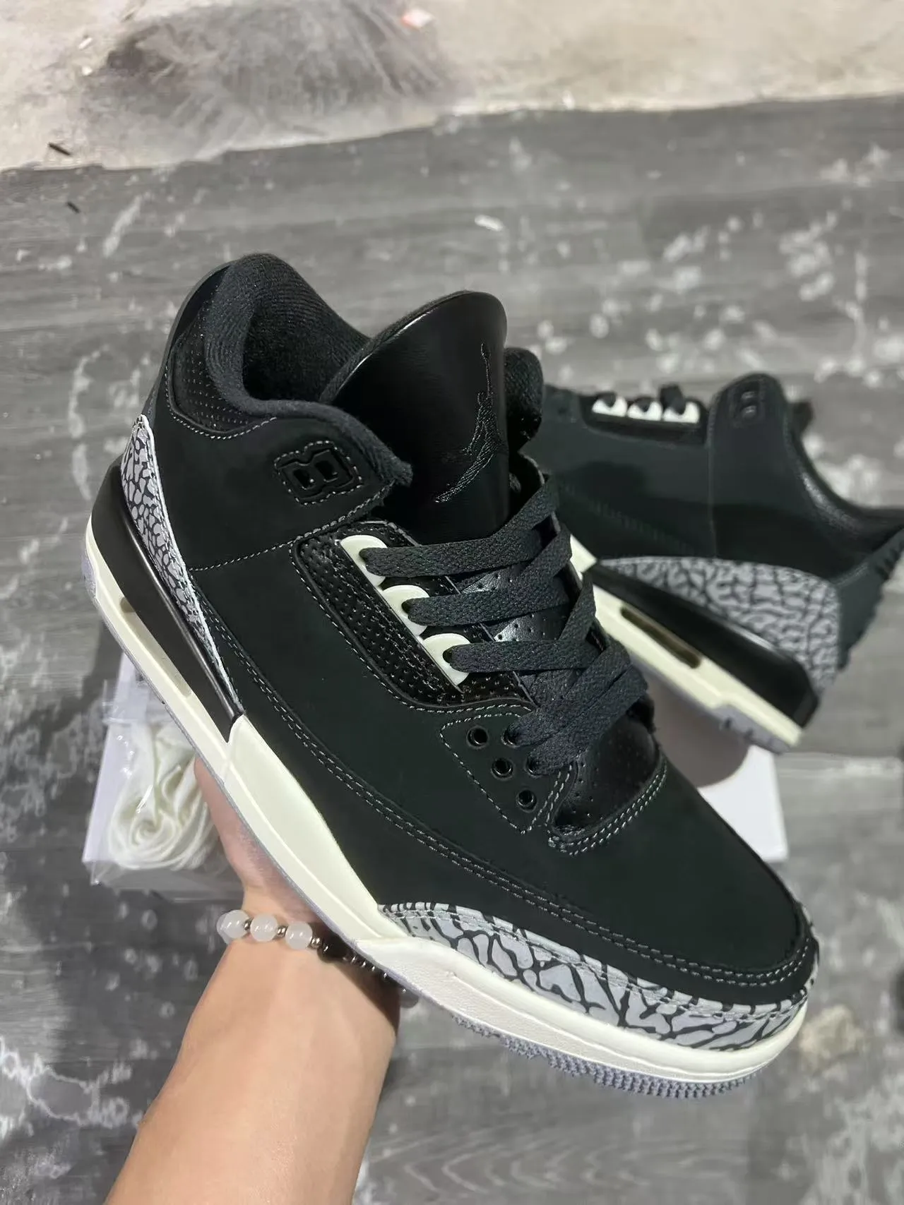 Air Jordan 3 Zapatos de Baloncesto con estampado de elefante negro 2