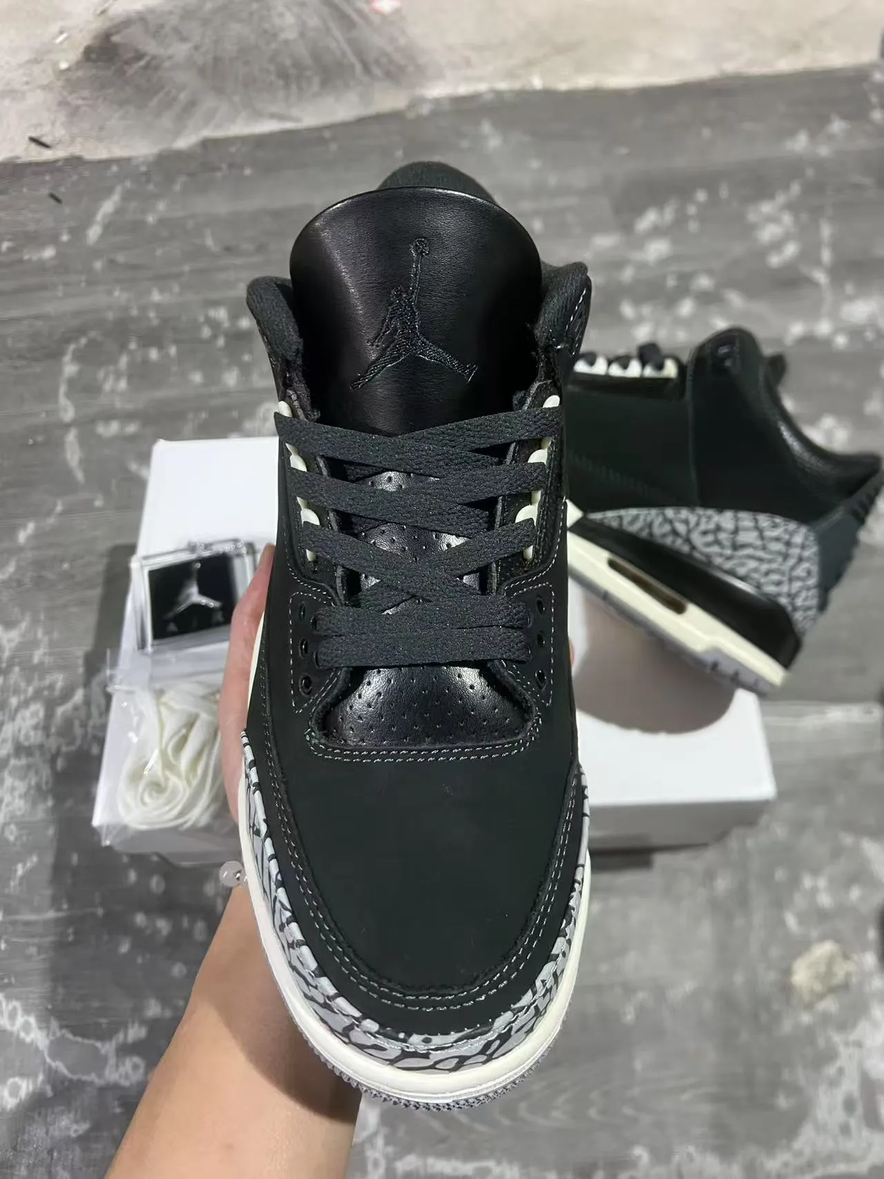 Air Jordan 3 Zapatos de Baloncesto con estampado de elefante negro 3