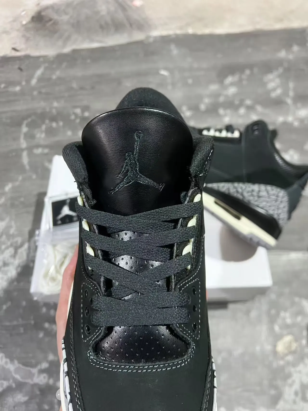 Air Jordan 3 Zapatos de Baloncesto con estampado de elefante negro 4