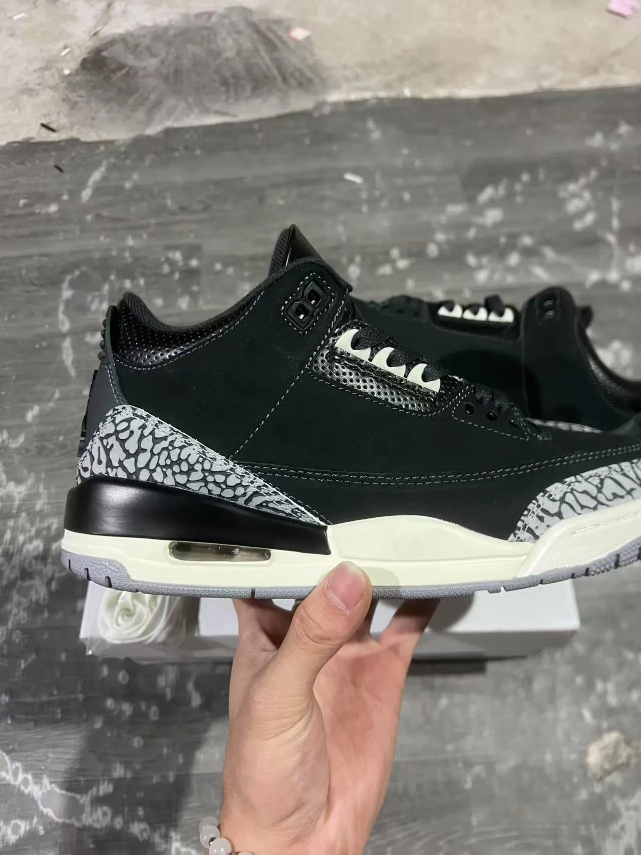 Air Jordan 3 Zapatos de Baloncesto con estampado de elefante negro 7
