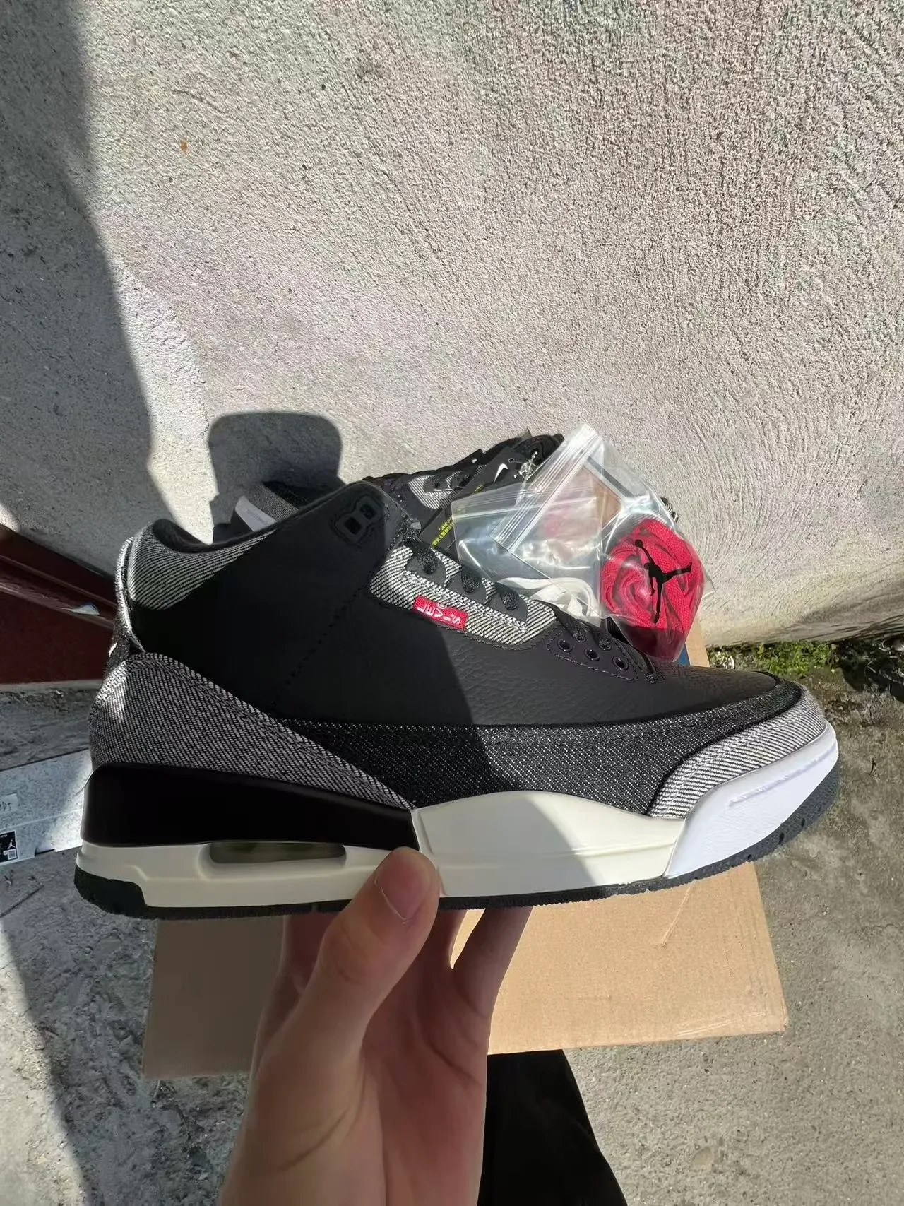 Air Jordan 3 Negro Gris Impresión Elefante Zapatos de Baloncesto 7