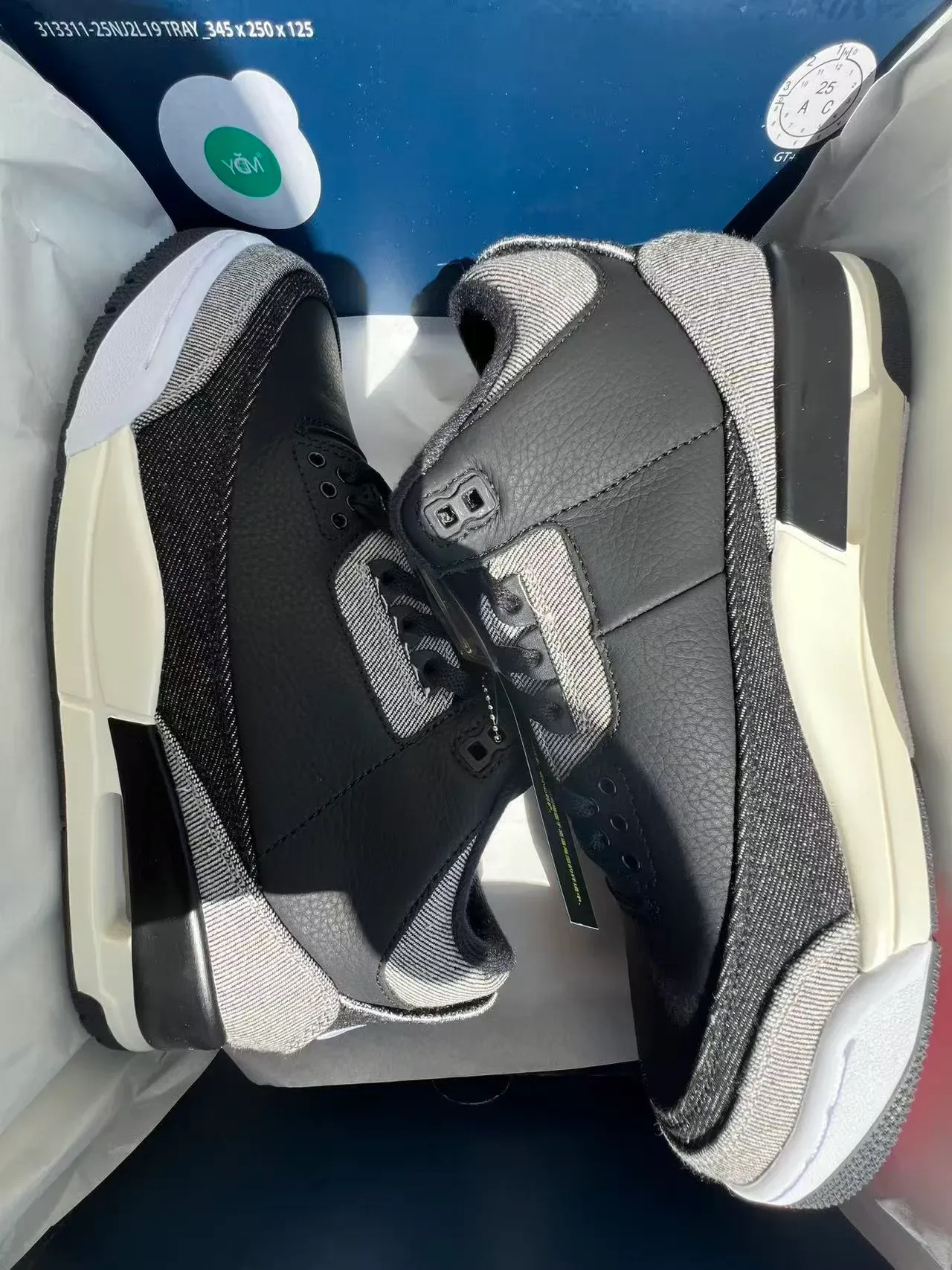 Air Jordan 3 Negro Gris Impresión Elefante Zapatos de Baloncesto 9
