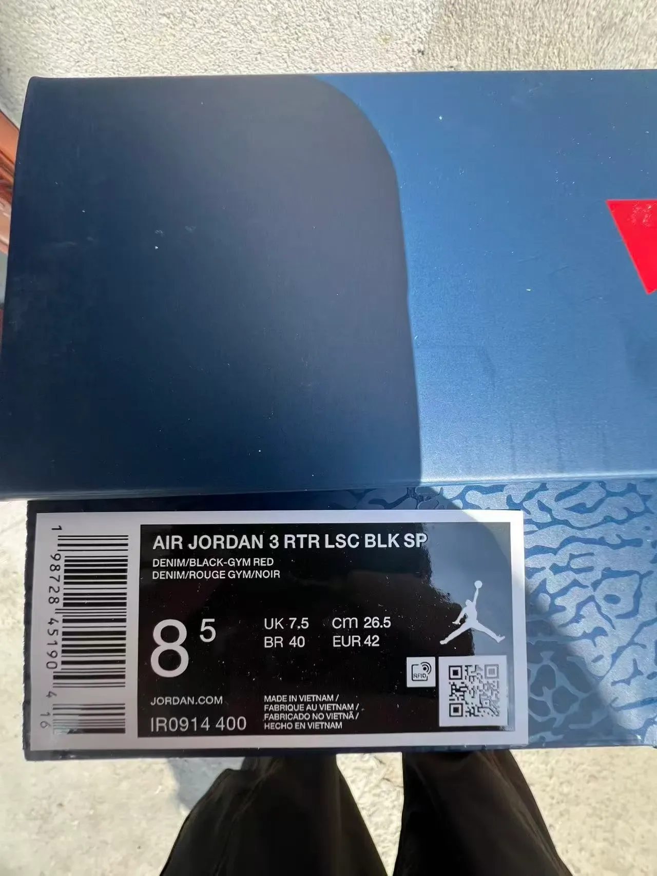 Air Jordan 3 Negro Gris Impresión Elefante Zapatos de Baloncesto 10