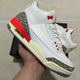 Tênis de basquete Air Jordan 3 White Cement vermelho