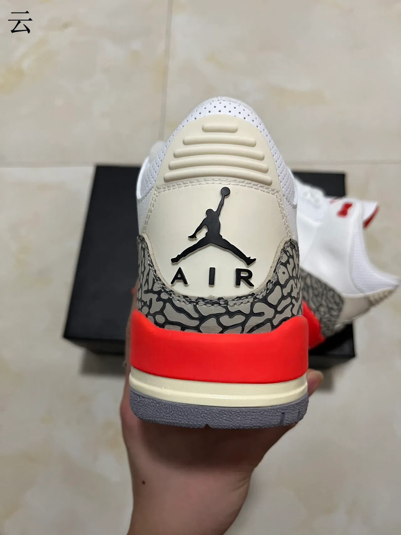 Tênis de basquete Air Jordan 3 White Cement vermelho 8