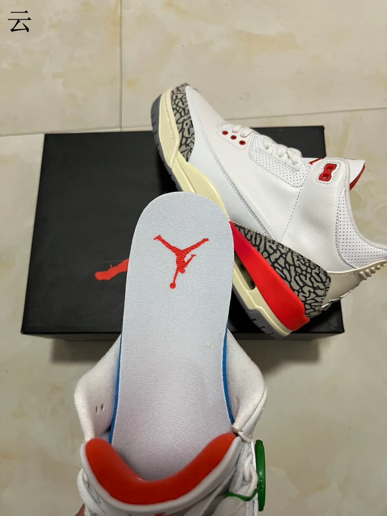 Tênis de basquete Air Jordan 3 White Cement vermelho 10
