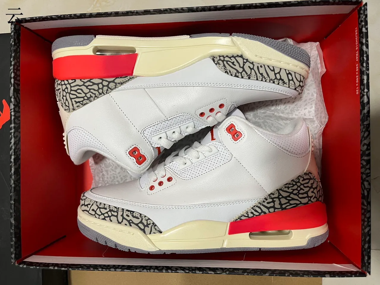 Tênis de basquete Air Jordan 3 White Cement vermelho 11