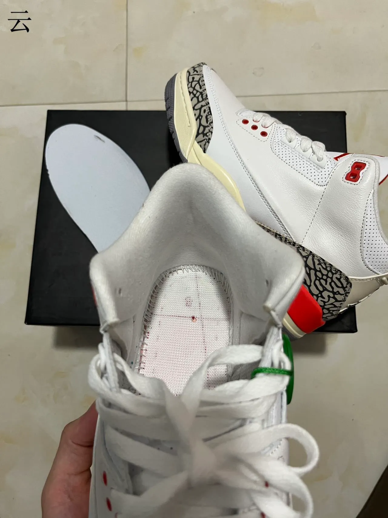 Tênis de basquete Air Jordan 3 White Cement vermelho 14