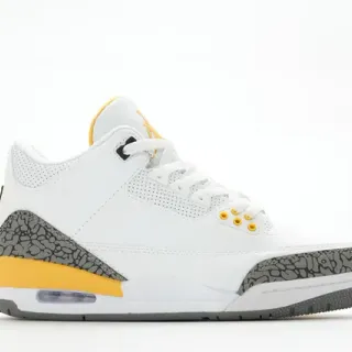 Air Jordan 3 সাদা সিমেন্ট হলুদ বাস্কেটবল জুতো