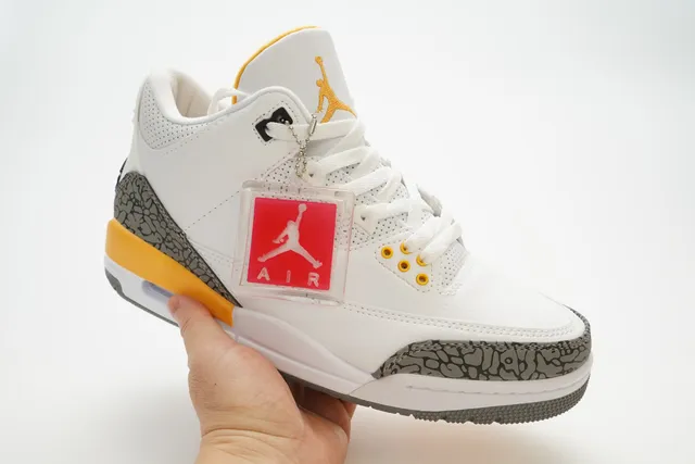 Air Jordan 3 সাদা সিমেন্ট হলুদ বাস্কেটবল জুতো 3
