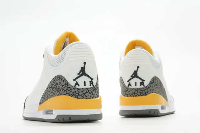 Air Jordan 3 সাদা সিমেন্ট হলুদ বাস্কেটবল জুতো 7