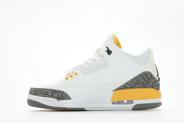 Air Jordan 3 সাদা সিমেন্ট হলুদ বাস্কেটবল জুতো 9