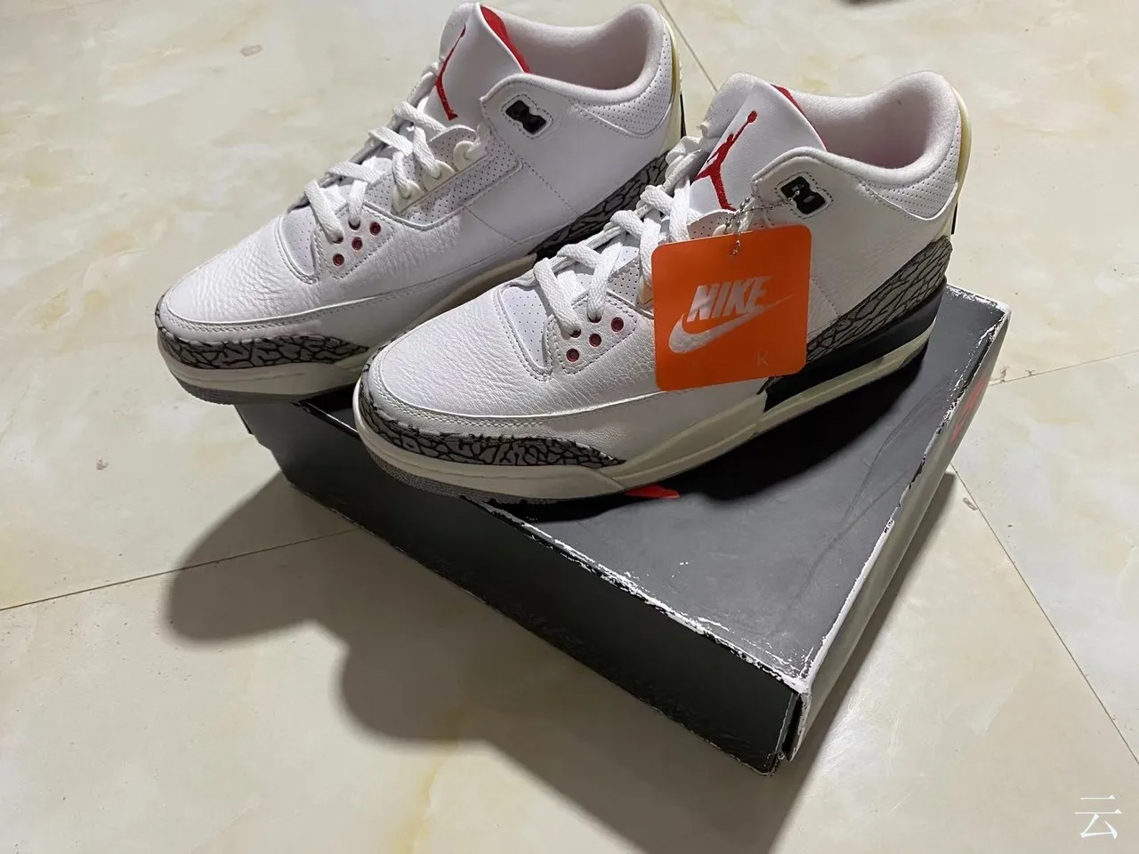 Air Jordan 3 White Elephant Print Basketball Shoes 9