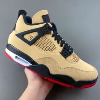 Tênis de basquete Air Jordan 4 bege preto vermelho