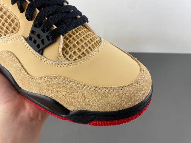 Air Jordan 4 বেইজ কালো লাল বাস্কেটবল জুতা 2