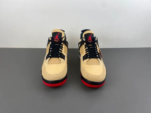 Air Jordan 4 বেইজ কালো লাল বাস্কেটবল জুতা 11