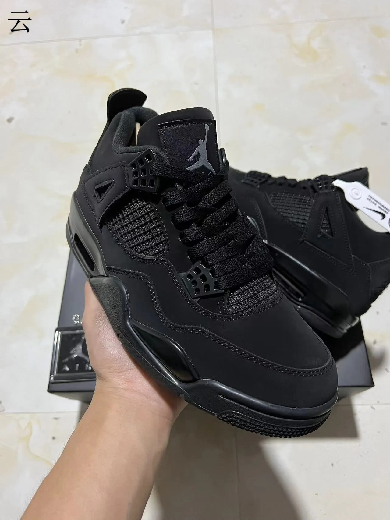 Air Jordan 4 কালো বাস্কেটবল জুতো 2