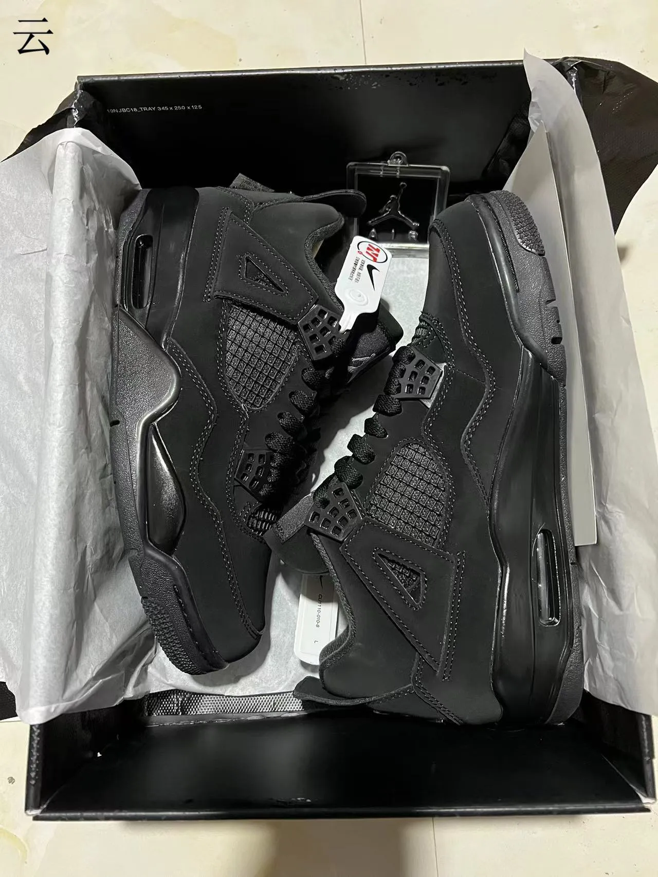 Air Jordan 4 কালো বাস্কেটবল জুতো 8
