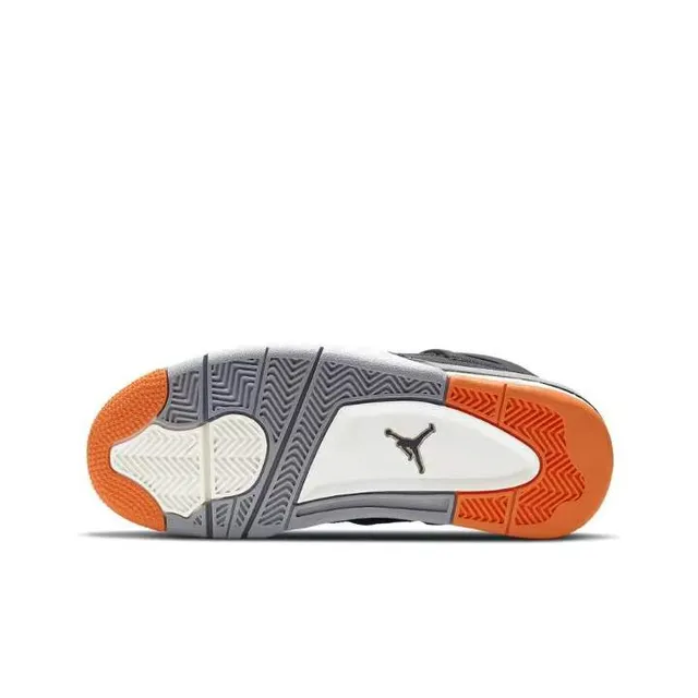Air Jordan 4 কালো কমলা বাস্কেটবল জুতা 2