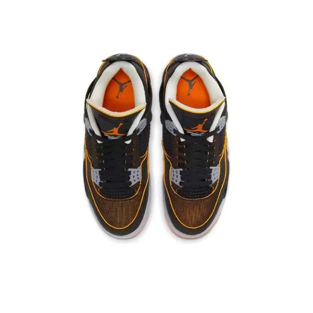 Air Jordan 4 কালো কমলা বাস্কেটবল জুতা 4