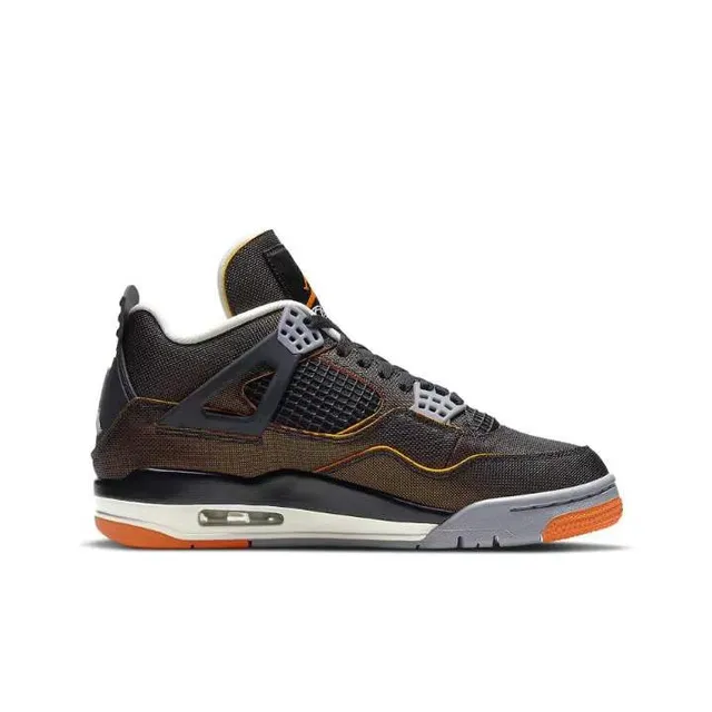 Air Jordan 4 কালো কমলা বাস্কেটবল জুতা 6