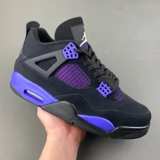 Tênis de basquete Air Jordan 4 preto e roxo