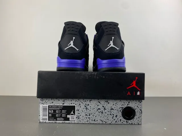 Zapatillas de baloncesto Air Jordan 4 negro y morado 17