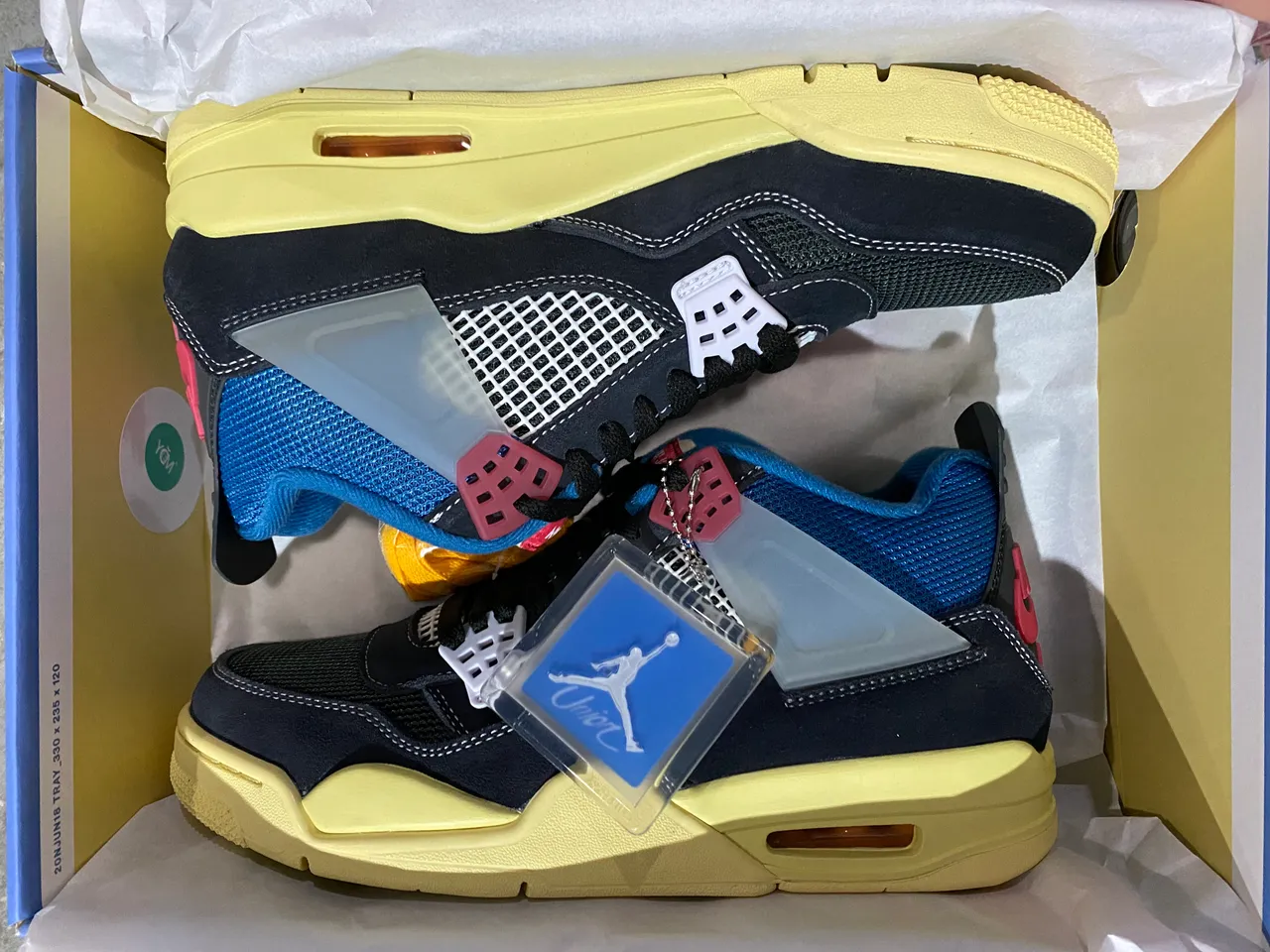 Tênis de basquete Air Jordan 4 preto royal amarelo 7