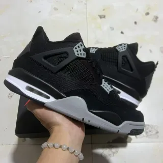 Zapatillas de baloncesto Air Jordan 4 negro blanco gris frío