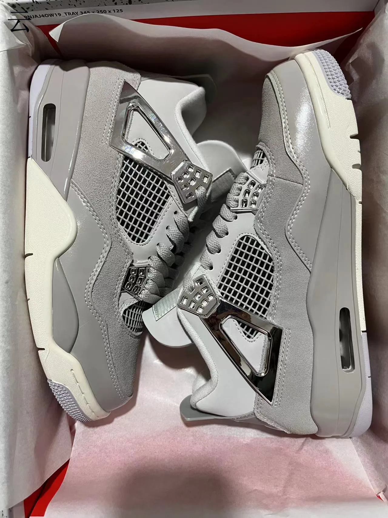 Zapatillas de baloncesto de caña alta Air Jordan 4 de ante y material sintético gris 9