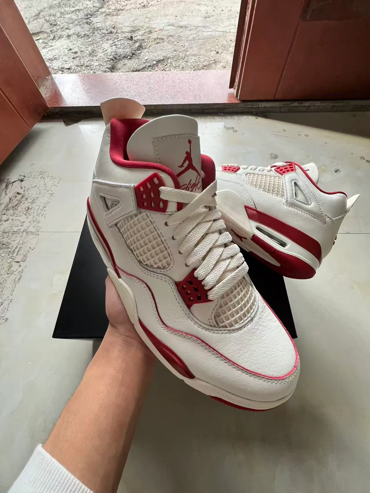 Air Jordan 4 Off-White أحمر أحذية كرة السلة 2